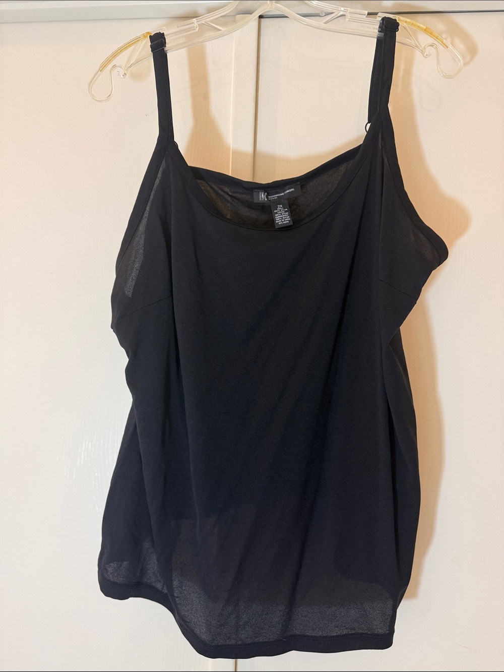 INC International Concepts Black Adjustable-Strap Camisole